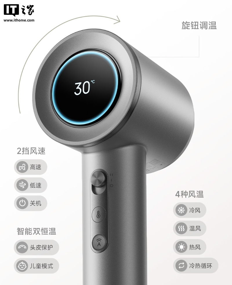 小米米家高速水离子吹风机 Pro 预售:双恒温吹护技术、高速无刷马达,705 元