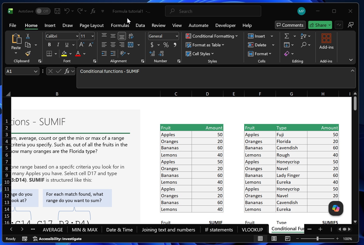 Copilot floating button in Excel