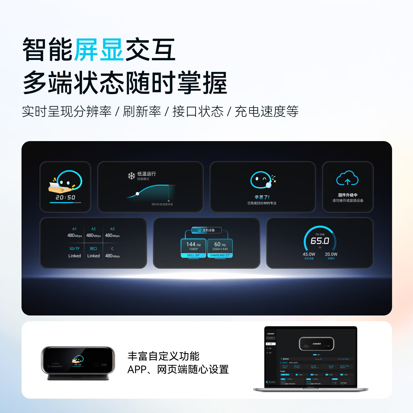 Anker安克空间站智能屏显